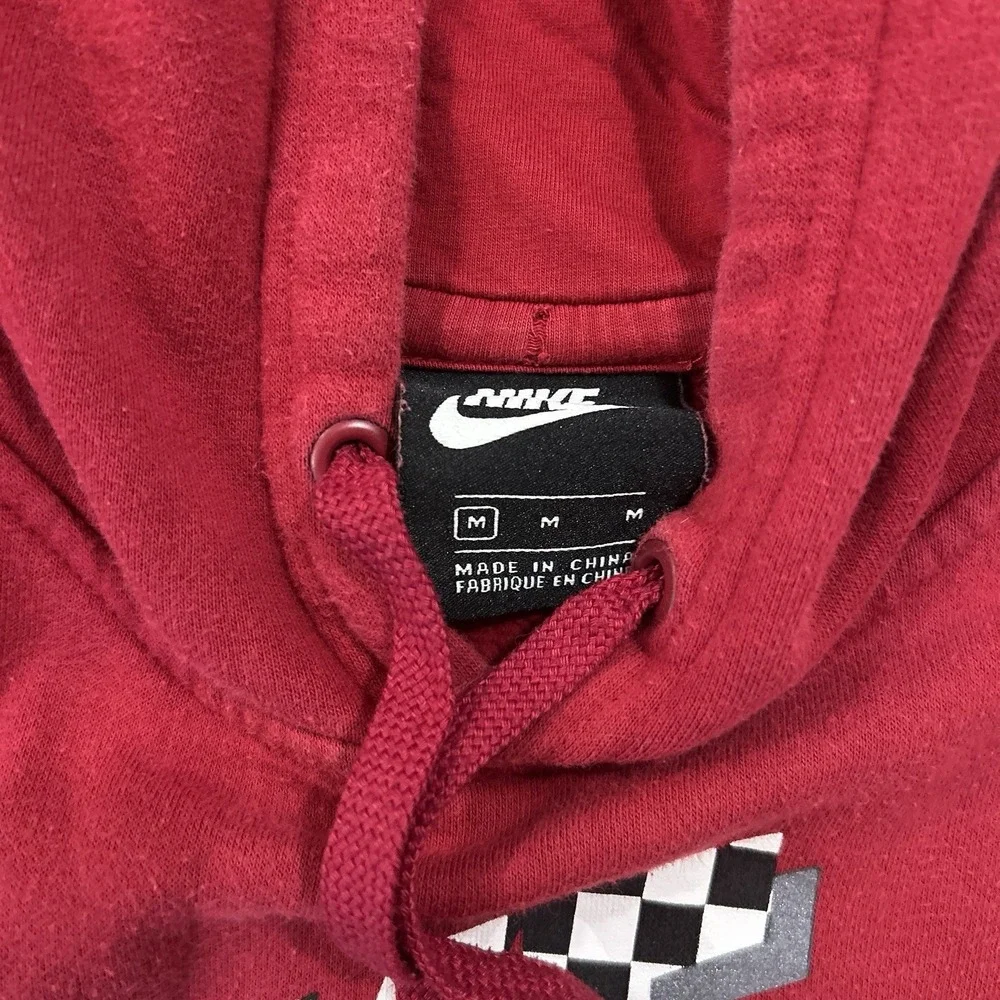 Men's Nike Sweatshirt Hoodie Sz Medium Maroon Arm Swoosh